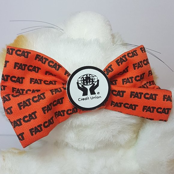 Vintage 1980s Credit Union FAT CAT Plush Stuffed Animal Bank Promotional Money - Picture 6 of 15